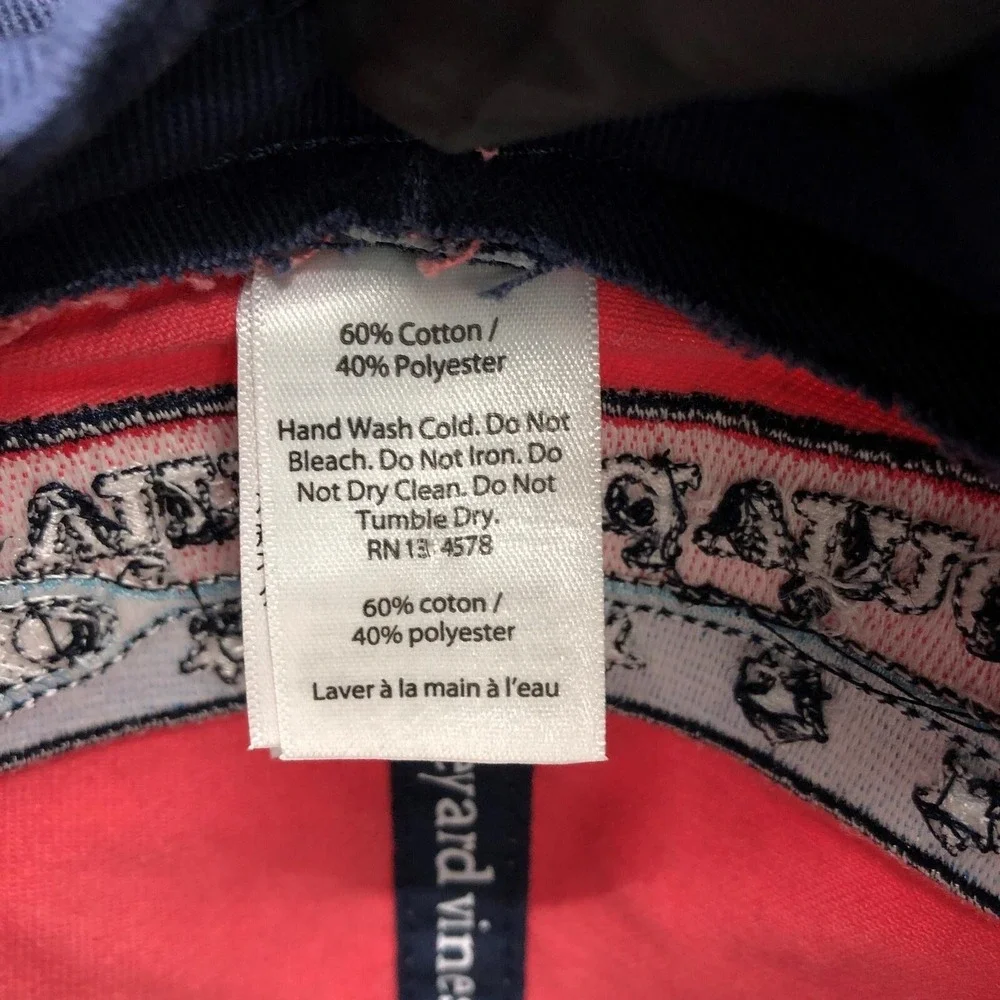 Vineyard Vines Hat Cap Snap Back Mens One Size Red Trucker Lacrosse USA Flag